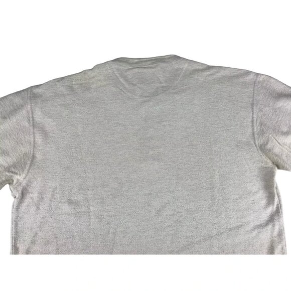 Work Wear Mens Beige Vintage Look Short Sleeve Split Neck T Shirt Size Medium - Picture 9 of 10